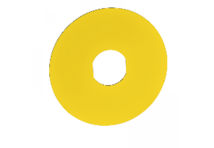 Harmony XB4 ZBY8140 - Harmony étiquette circulaire Ø90mm jaune - logo EN13850 - non marquée , Schneider Electric